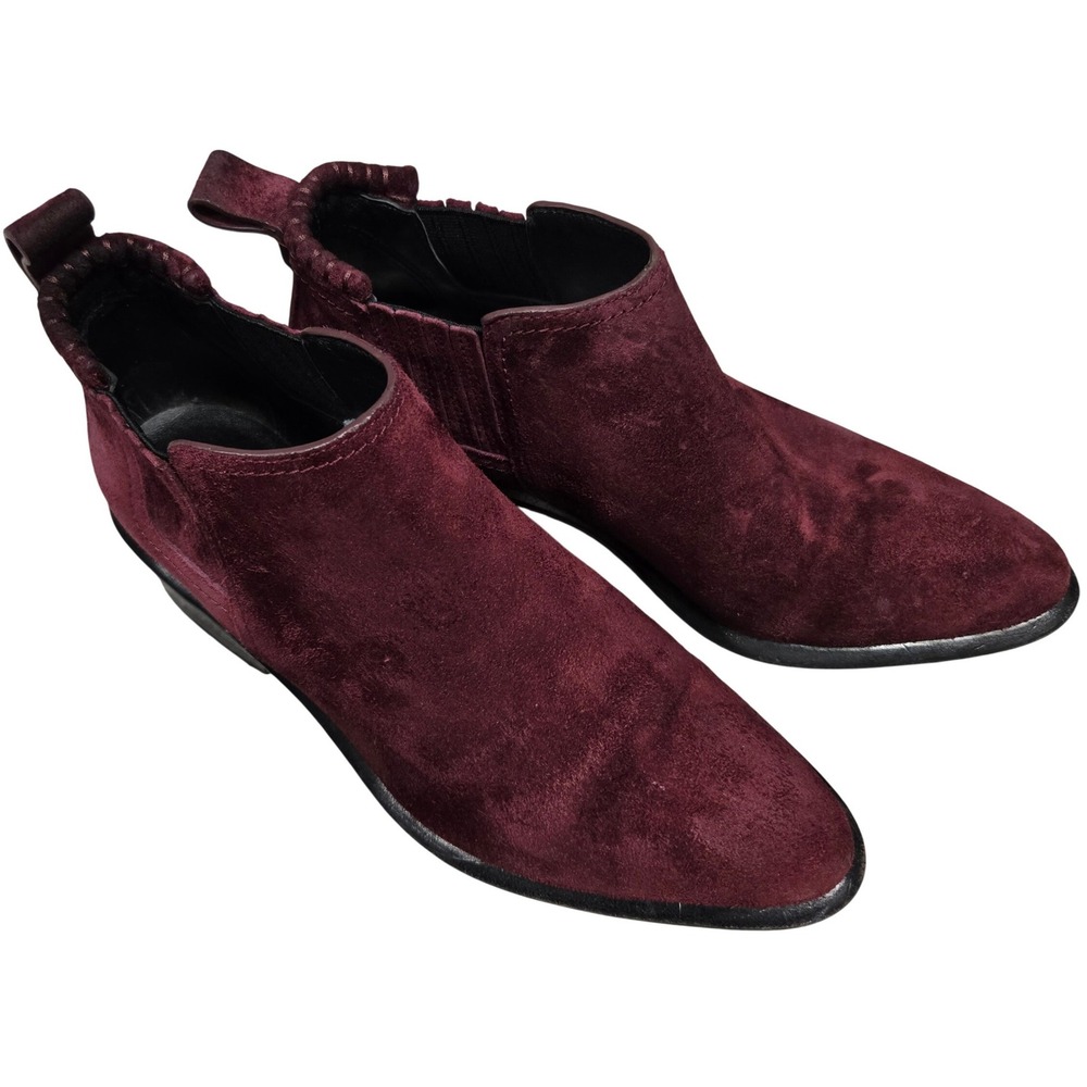 Alexander Wang Kori Burgundy Suede Cutout Heel Ankle Boots Women's Size 36.5 GUC